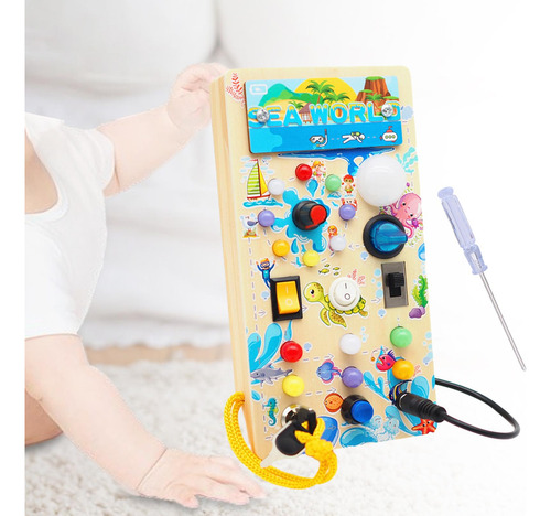 Tablero Ocupado Montessori, Juguete Sensorial Hecho A Mano,