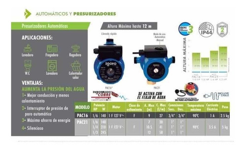 Imagen 2 de 3 de Bomba Presurizadora Automática 1/3 Hp Para Tinaco Y Boiler