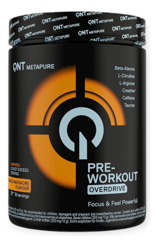 Pre- Entrenamiento Metapure Overdrive 390g 30 Sv - Qnt