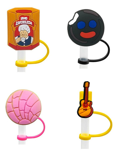 Fundas De Popote De Silicona Cubrepopote Edición Mexicana Antojito Mexicano