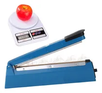 Comprar Selladora Bolsa 20cm Plástico + Balanza Gramera 10kg Bascula Color Azul