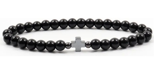 Pulsera Hombre Brazalete Obsidiana Cruz Hombre 