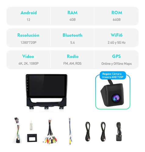 C-j Estéreo 4+64g 4k Para Fiat Strada Palio Adventure Wifi6
