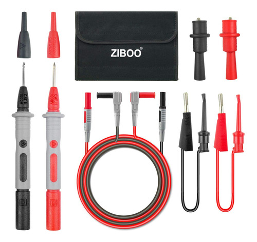 Ziboo Kit De Cables De Prueba De Multimetro Kit-11 Con Bolsa
