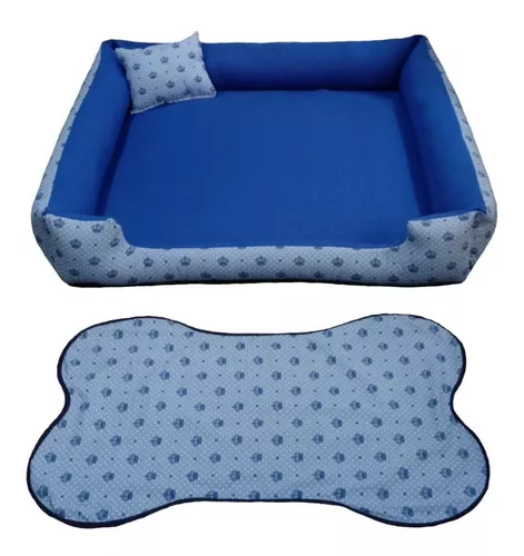 Comprar CAMINHA PET CAMA GATO CACHORRO LAVÁVEL DUBAI XADREZ AZUL P