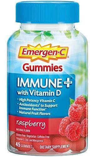 Emergen-c Gummies Inmune Plus Vitamin D, Frambuesa, 45 Gummi
