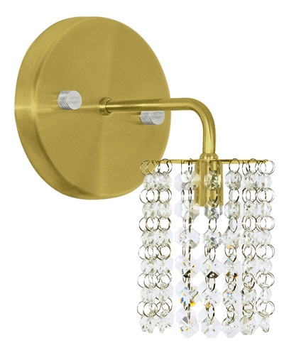 Arandela De Cristal Legitimo Clearcast Redonda Dourado