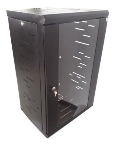 Rack Clasico 18u Puerta De Vidrio Negro Wireplus