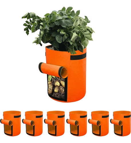 Paquete De 6 Bolsas Gardzen Para Cultivo De Vegetales De 10