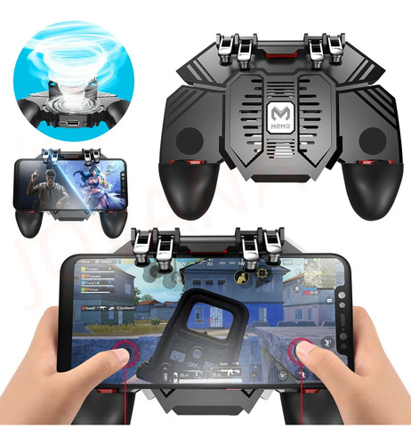 Gamepad 4 Gatillos Ventilador Recargable Control Celular