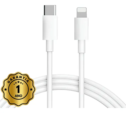 Cabo Carregador Compativel Com iPhone 6 7 8 X Xr Xs 11 12 13 14 Pro Max Turbo Tipo C Branco