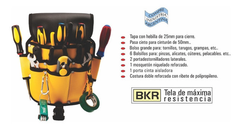 Cartuchera Portaherramientas Electricista Bolso Toolmen T920