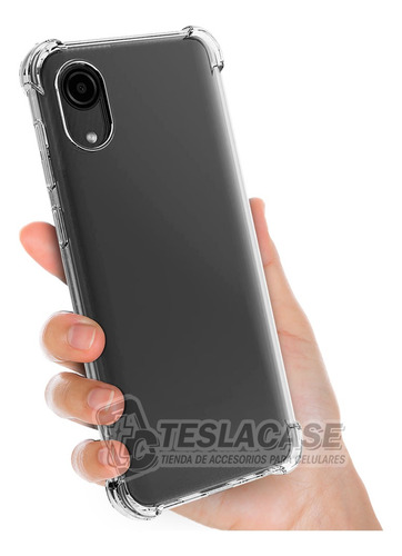 Imagen 3 de 7 de Carcasa Para Samsung A03 Core Transparente + Lámina Hidrogel