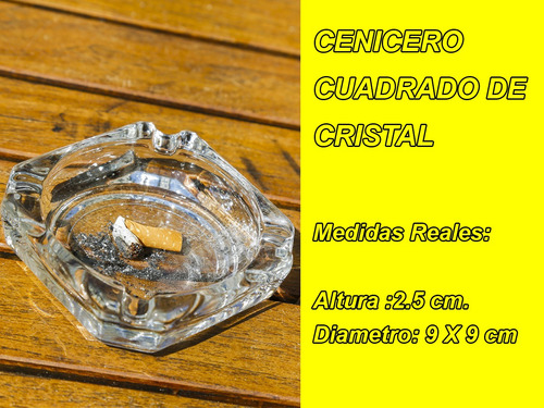 20 Ceniceros Crisa Cuadrado De Cristal 9 X 9 Para Bares