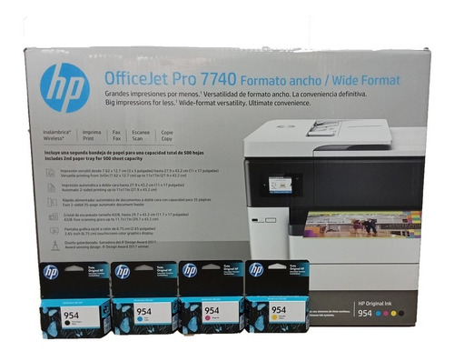 Combo Impresora Tabloide Hp 7740 Con Set Extra De Cartuchos