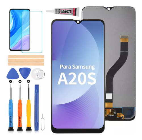 Pantalla Táctil Srjtek Para Samsung A20s A207 Color Negro