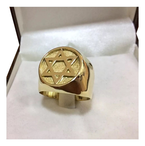 Anel Estrela De Davi 15 Gramas Ouro 18k 750