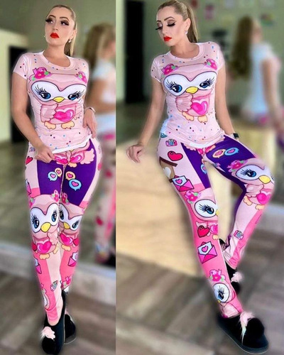 Pijama Para Dama Super Suave Buhos Calida Suavecita Comoda