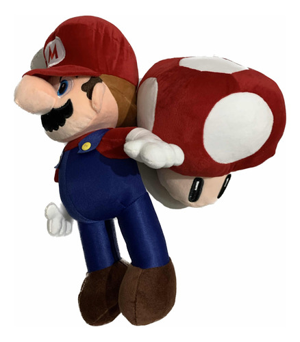 Peluche Mario Bros De 28cm Alto Con Un Toad De 25cm De Alto