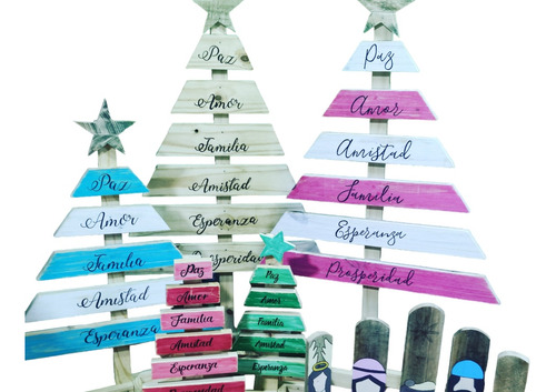 Árbol Arbolitos Navideños Personalizados Con Frases 