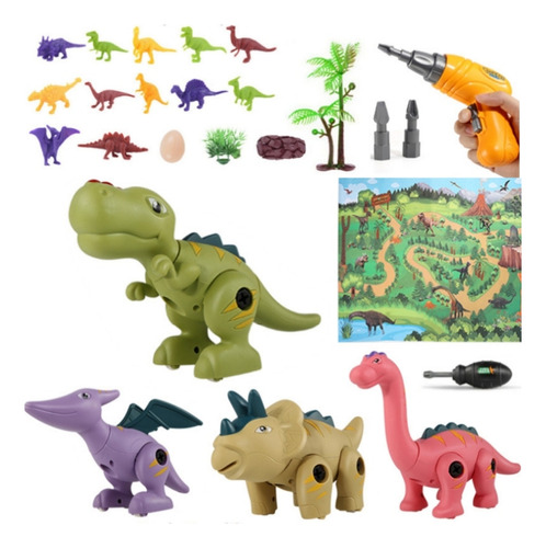 Set De Juguetes Educativos De Dinosaurios Ensamblados Para N