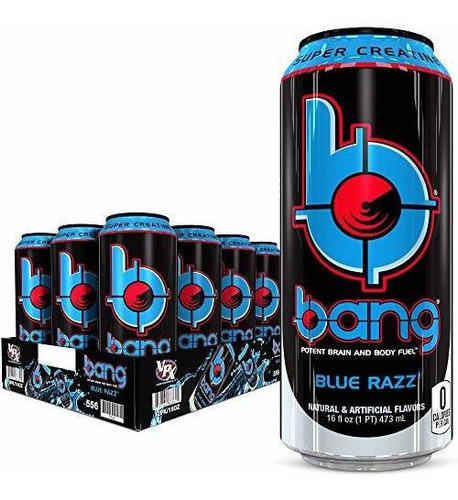 Vpx Bang, Azul Razz, 16 Onzas Líquidas (12 Count).