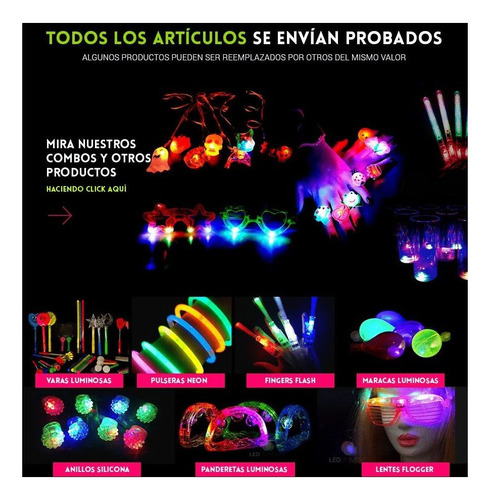 Imagen 9 de 10 de Combo Led Cotillon 307 Productos Full Luminoso 150 Personas