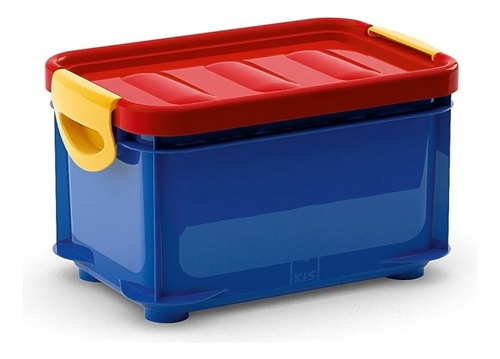 Clipper Caja De Plástico Con Clip De 2 Litros Multiusos Color Rojo/Azul