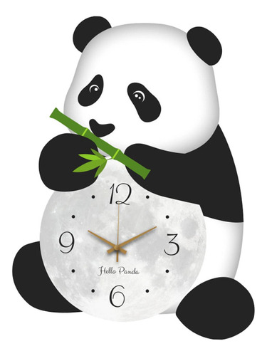 Reloj De Pared Grande Con Diseño De Panda Para Colgar En La