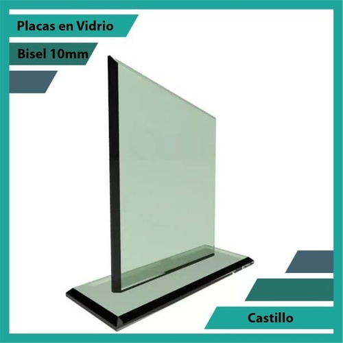 Placas Conmemorativas En Vidrio Forma Castillo Plano