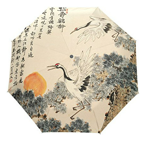 Sombrilla O Paraguas - Alaza Chinese Tree Crane Painting 3 