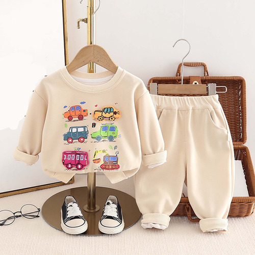 Sudadera Con Estampado De Coche Para Niños Pequeños Y Median