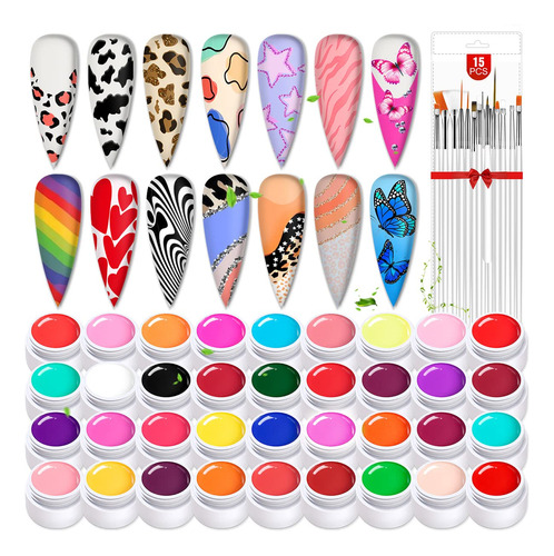 Kit De 36 Colores De Pintura De Gel Uñas French Ombre ...