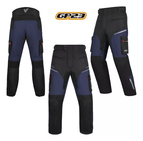 Pantalon Moto Gp23 2318 Proteccion Impermeable Masxmoto Prem Azul 2xl