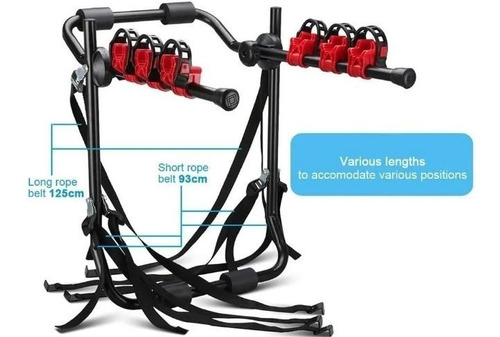 Imagen 3 de 4 de Porta Bicicletas Para Carro Capacidad 3