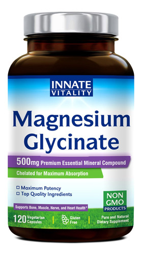Innate Vitality Glicinato De Magnesio 500 Mg, 70 Mg De Magne