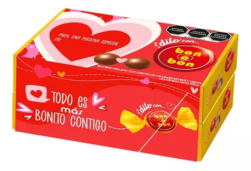 San Valentin Caja con Chocolate Relleno de Cereza al Licor