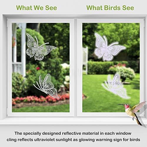 Imagen 2 de 7 de Adhesivos Para Ventanas Anticolisión De Mariposa De Gran Ta