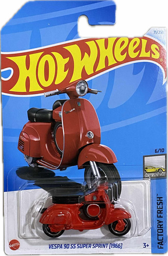 Hot Wheels Moto Vespa 90 Súper Sprint (1966) Roja 6/10 | 24