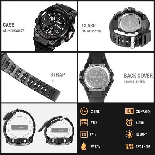 Reloj Digital Verde Militar Deportivo Led Cronometro Alarma