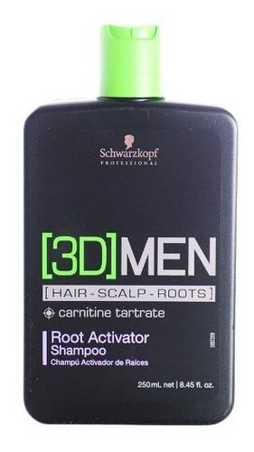 Schwarzkopf 3d Men Root Activator Shampoo Pelo Fino X 250ml