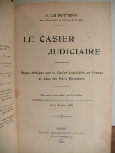 Le Casier Judiciaire - G. Le Poittevin.