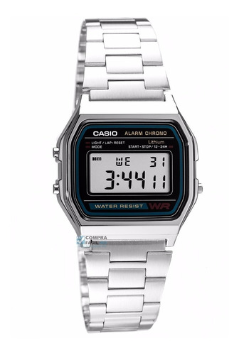 Reloj Casio A158 Plata Retro Vintage - 100% Original - Cfmx