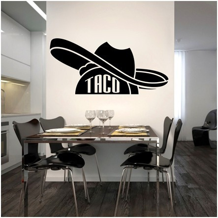 Vinil Decorativo Restaurante Taco Charro 120x60cm