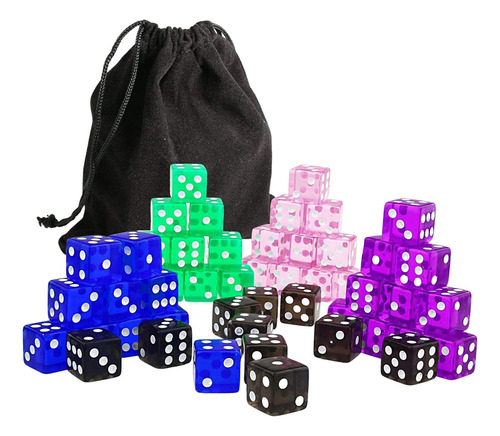 50 Uds. Dados De 6 Lados Dados De Juego De Rol Dados De 16mm