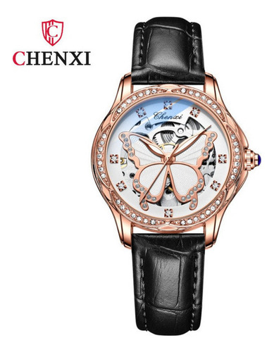 Reloj Automático Elegante Chenxi Diamond Leather