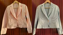 Comprar Lote 2 Sacos \u002F Blazer De Vestir Corto (verde Y Salmón) - M