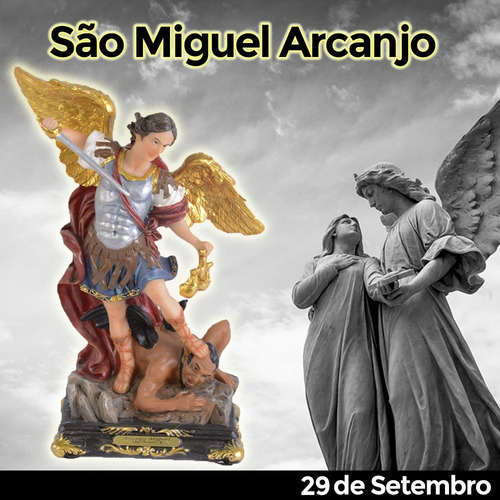 Imagem São Miguel Arcanjo 40 Cm Em Resina Di Angelo Ángelus | Parcelamento  sem juros