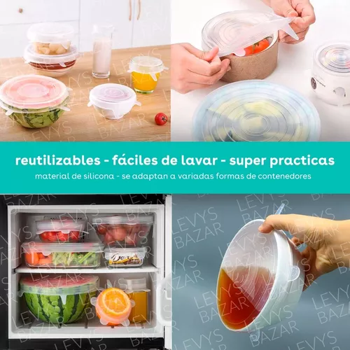 Tapas Silicona Multiuso X6 Ajustable Frutas Verduras Bowls