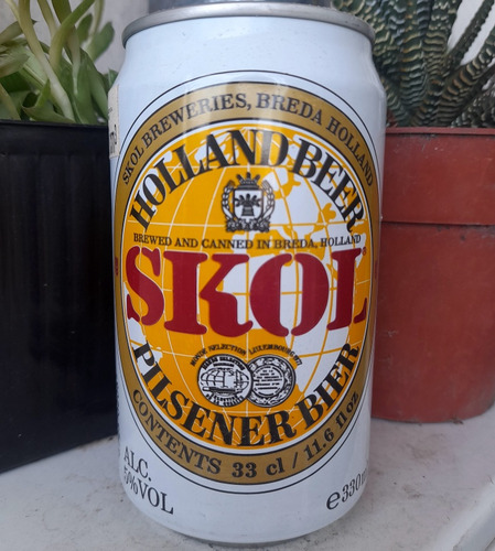 Vieja Lata Importada Holland Beer Skol Pilsener Bier 1987 (Usado)